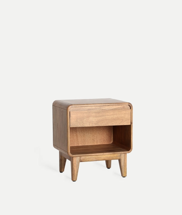 Finhan Light Brown Mango Wood Bedside Table