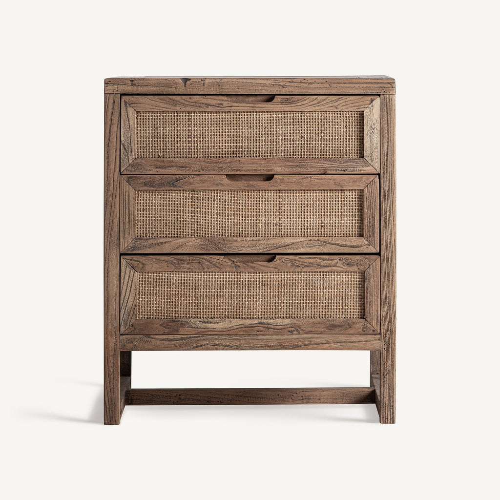 Elm wood bed side table