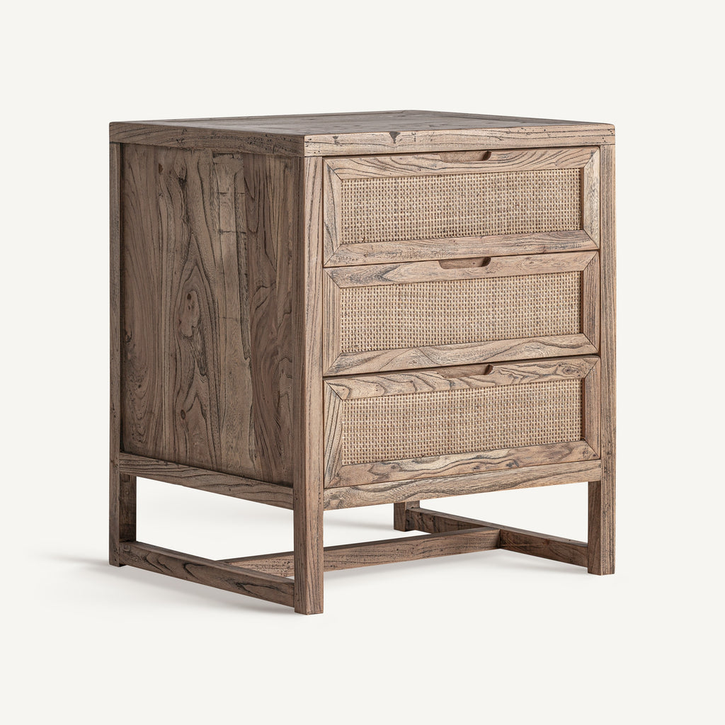 Elm wood bed side table