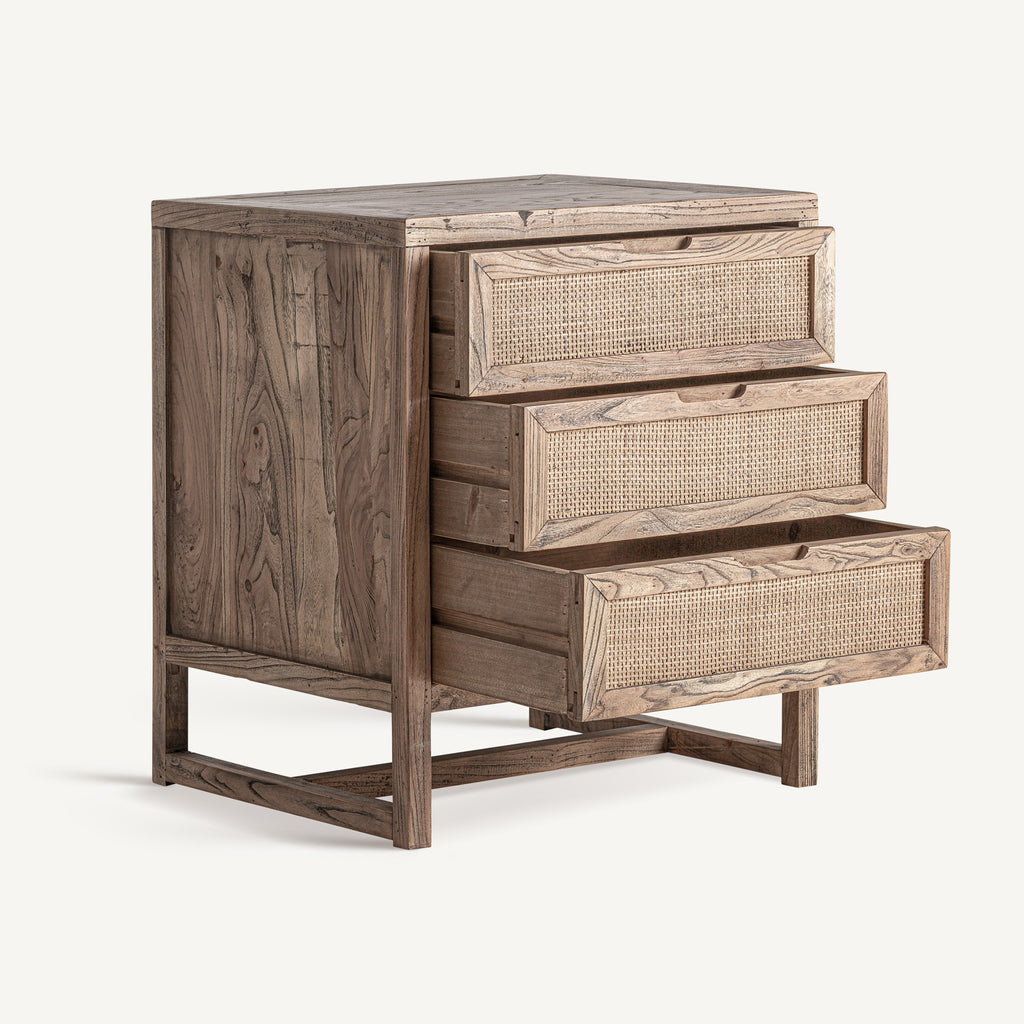 Elm wood bed side table