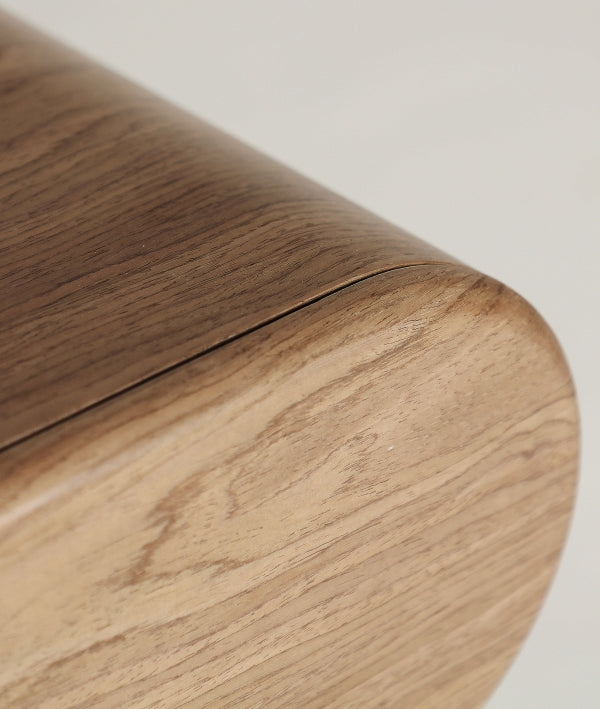 Luzeret Beige Wood Bedside Table