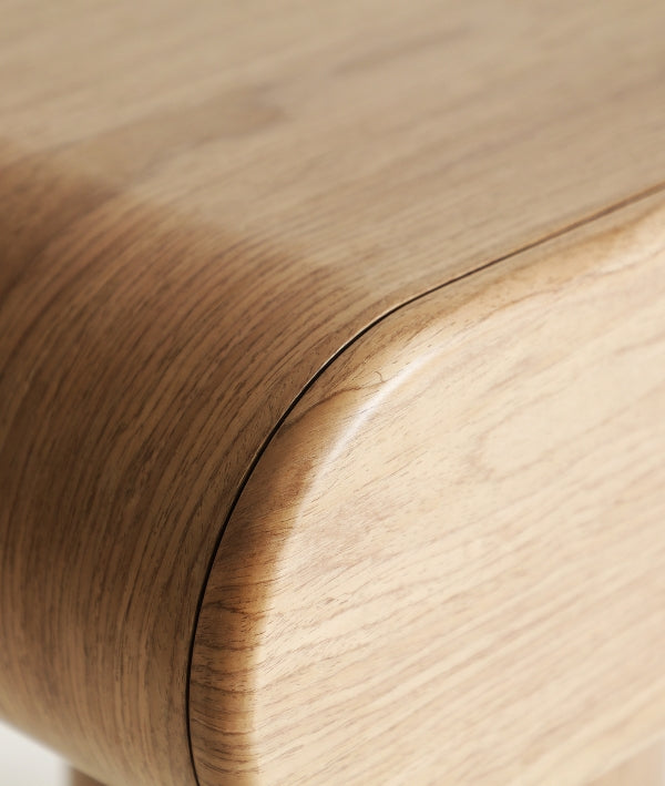 Luzeret Beige Wood Bedside Table