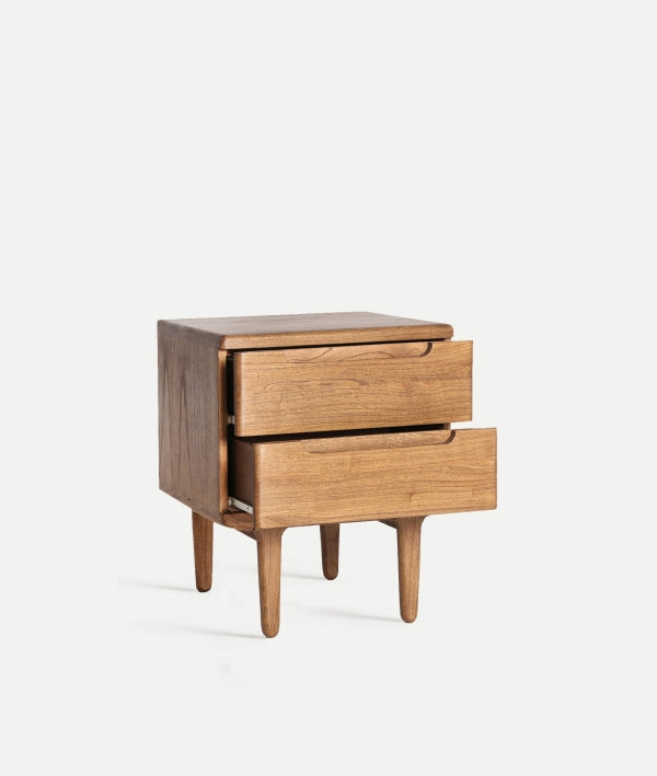 Slough Brown Mindi Wood Bedside Table