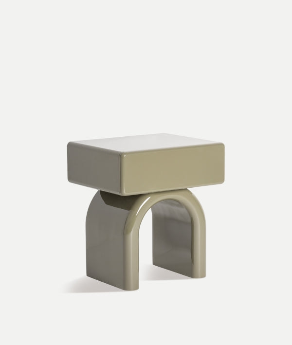 Stage Green Wood Bedside Table