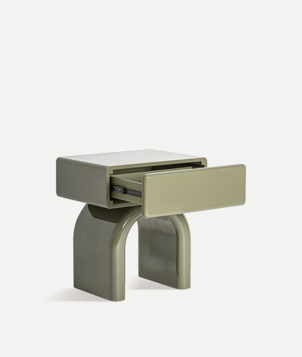 Stage Green Wood Bedside Table