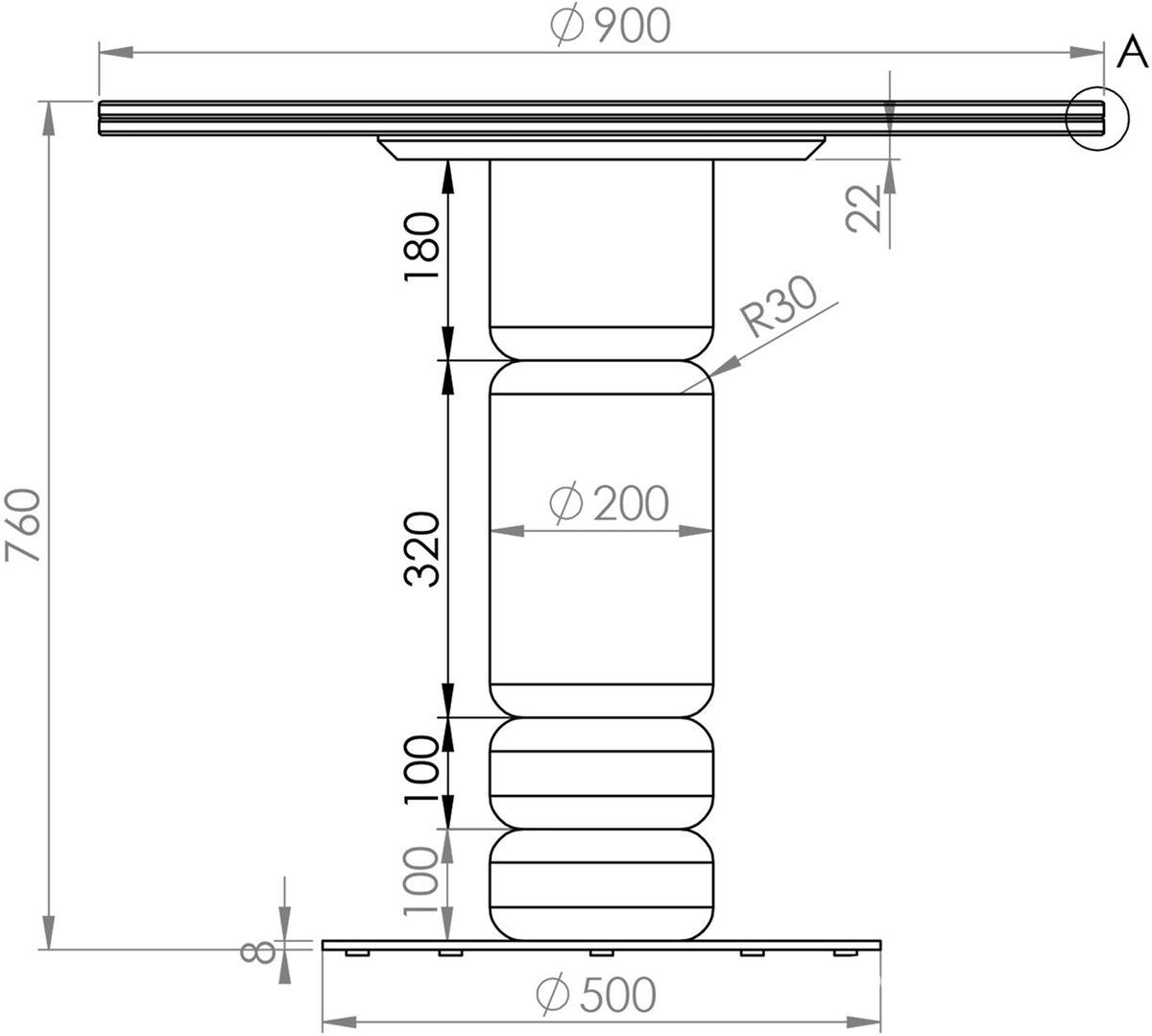 Contract Dining Table 90