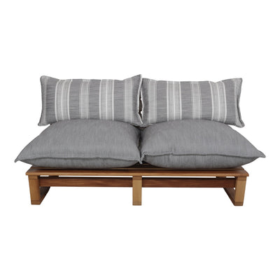 WOODEN LOUNGE BENCH WITH CUSHIONS
