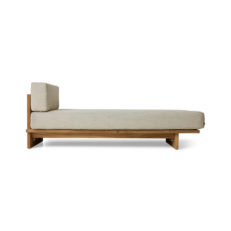 Outdoor daybed teak natural