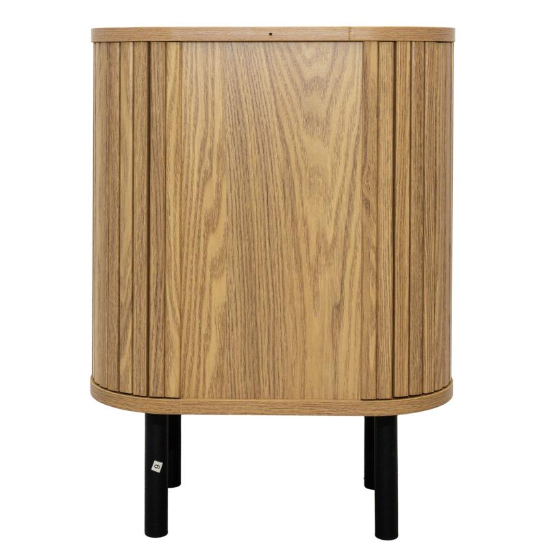 Bedside table in slatted MDF