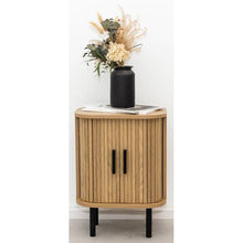 Load image into Gallery viewer, Bedside table in slatted MDF