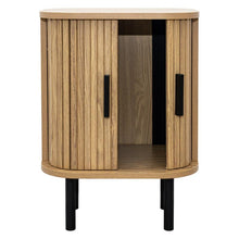 Load image into Gallery viewer, Bedside table in slatted MDF