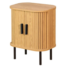 Load image into Gallery viewer, Bedside table in slatted MDF