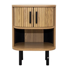 Laden Sie das Bild in den Galerie-Viewer, Bedside table in slatted MDF
