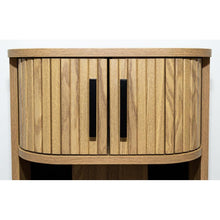 Laden Sie das Bild in den Galerie-Viewer, Bedside table in slatted MDF