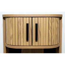 Load image into Gallery viewer, Bedside table in slatted MDF