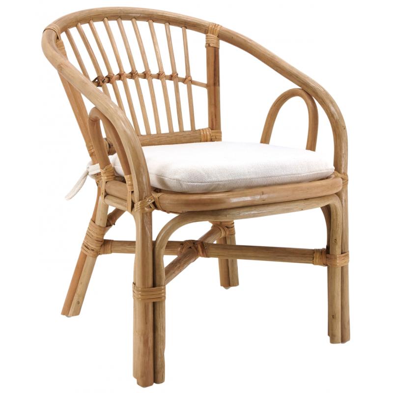 Natural rattan children's armchair