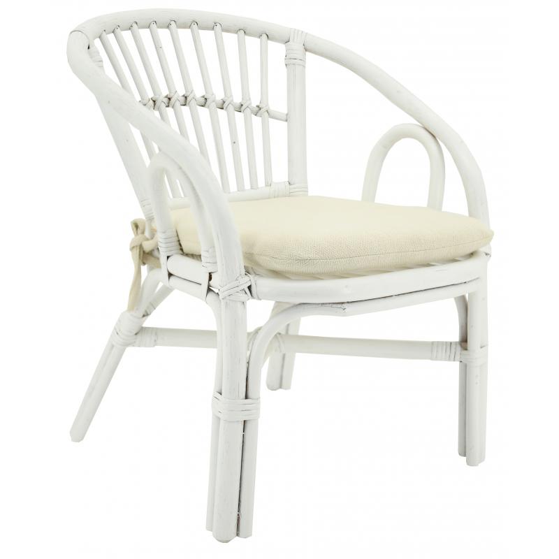 White lacquered rattan children's chair