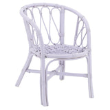 Rattan kids chair in pale purple color