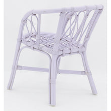 Cargar imagen en el visor de la galería, Rattan kids chair in pale purple color
