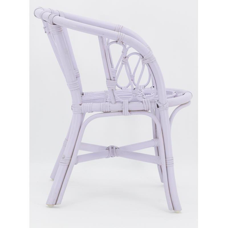 Rattan kids chair in pale purple color
