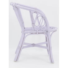 Cargar imagen en el visor de la galería, Rattan kids chair in pale purple color