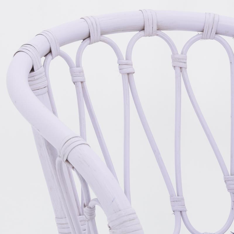 Rattan kids chair in pale purple color