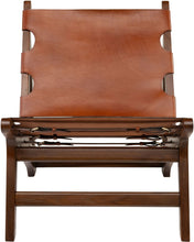 Load image into Gallery viewer, Teak and Natural Leather Lounge Chair