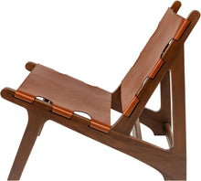 Load image into Gallery viewer, Teak and Natural Leather Lounge Chair