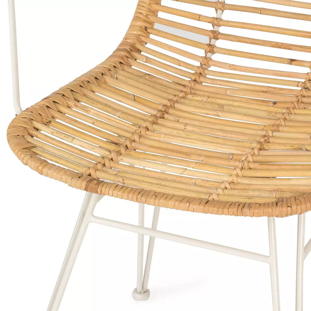Rattan dining chair with armrests