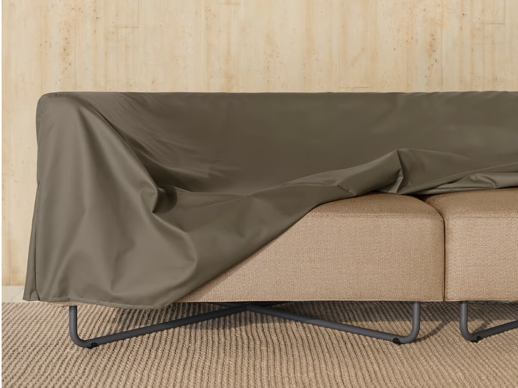 Orlando O2 Garden Sofa 3 Modules w. open end – right-Ocean - Outdoor fabric, Dark Grey