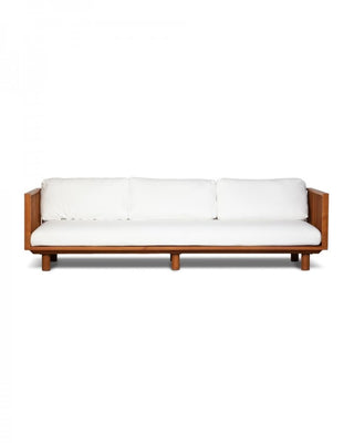 Outdoor teak 3-seater sofa white