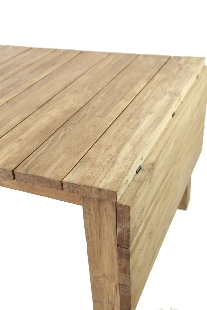 Teak outdoor dining table extendable