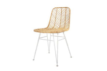 Charger l&#39;image dans la galerie, Dining Chair Rattan/White Metal