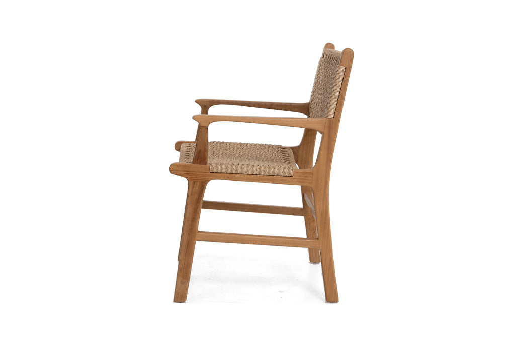 Teak dining chair with armrests BOIS BLANC HOME