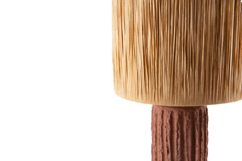 Raffia Terracotta Table Lamp