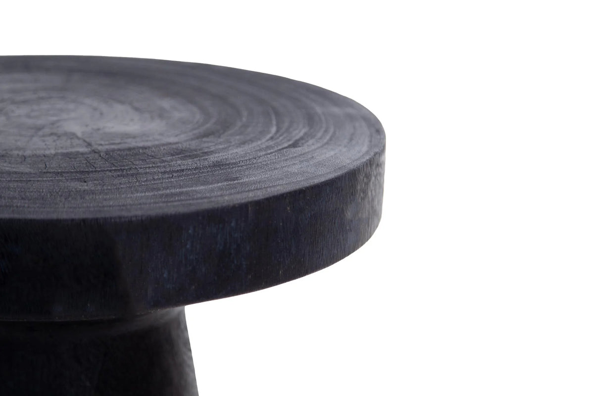 Suar wood black side table