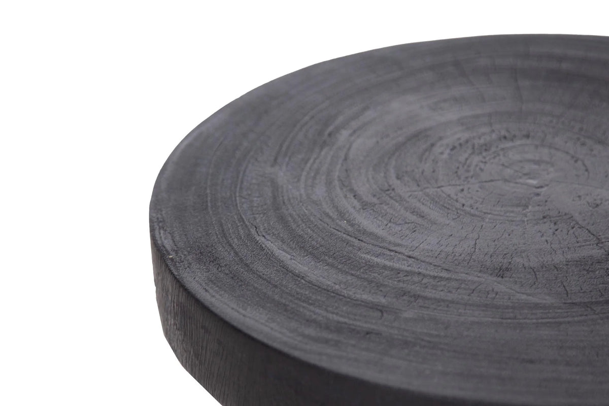 Suar wood black side table