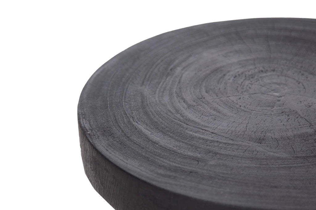 Suar wood black side table