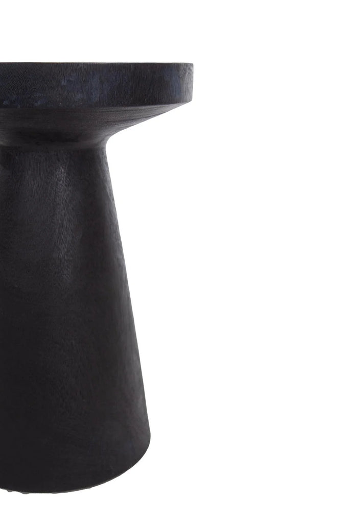 Suar wood black side table