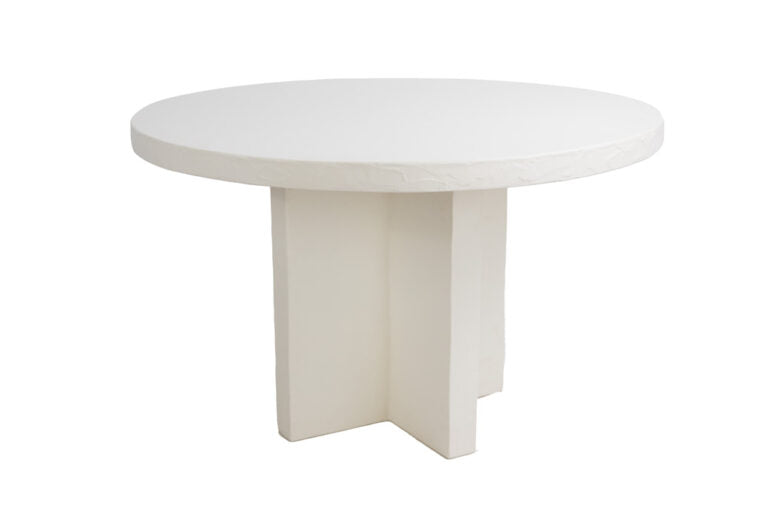 White round concrete table