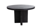 Black round concrete table