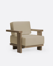 Load image into Gallery viewer, Outdoor teak 1-seater outdoor sofa in natural