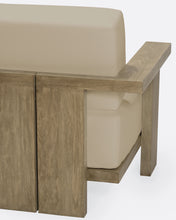 Load image into Gallery viewer, Outdoor teak 1-seater outdoor sofa in natural