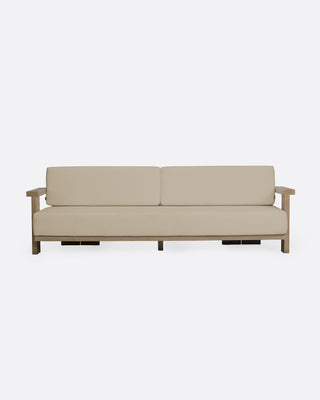 Outdoor teak 3/4-seater outdoor sofa in natural