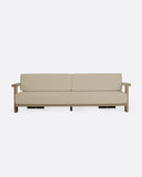 Outdoor teak 3/4-seater outdoor sofa in natural