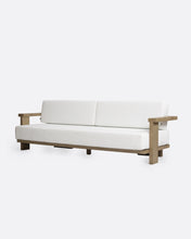 Carica l&#39;immagine nel visualizzatore di Gallery, Outdoor teak 3/4-seater outdoor sofa in white