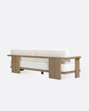 Carica l&#39;immagine nel visualizzatore di Gallery, Outdoor teak 3/4-seater outdoor sofa in white