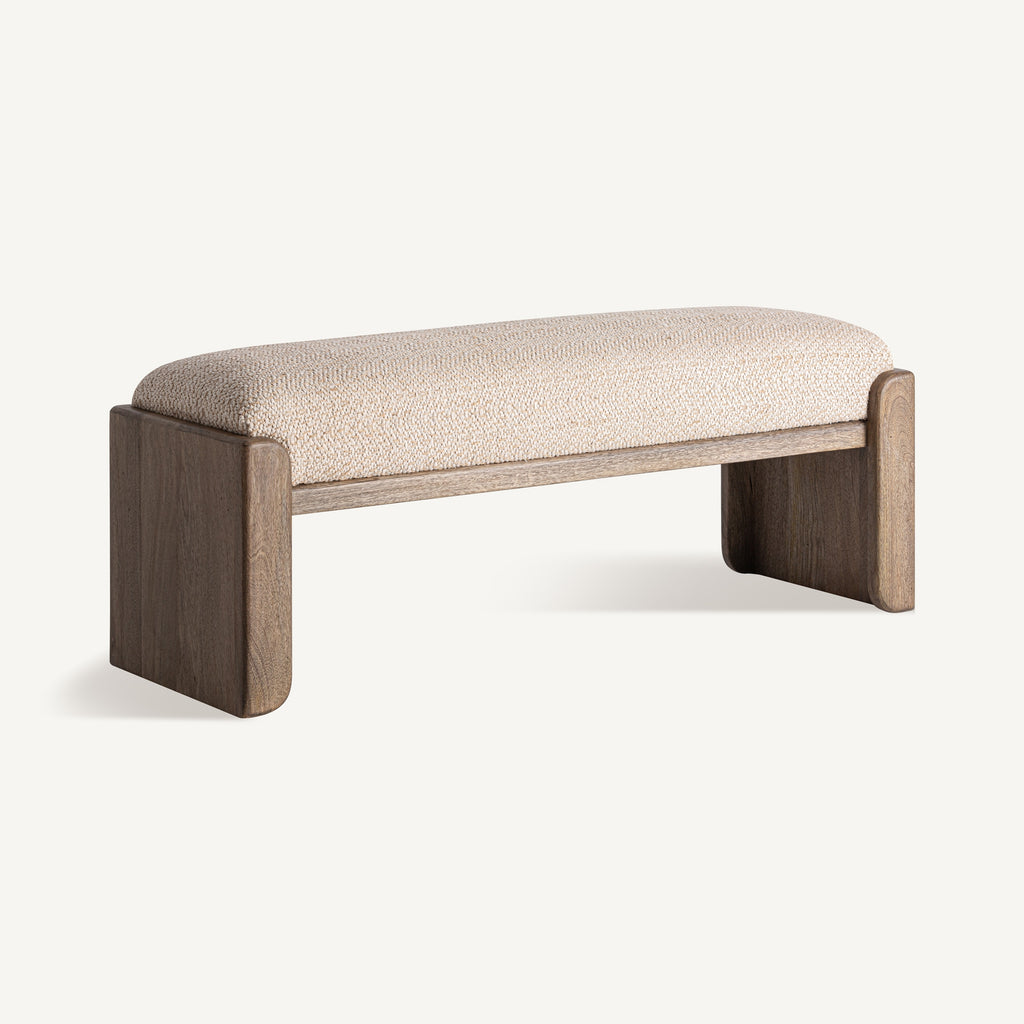 Mango Wood and Jute Bed Foot Stool