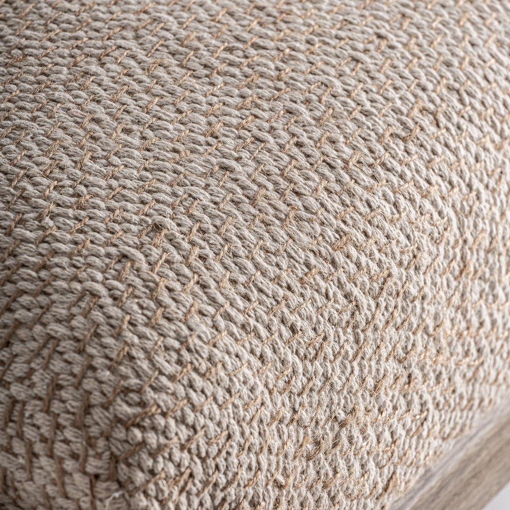 Mango Wood and Jute Bed Foot Stool