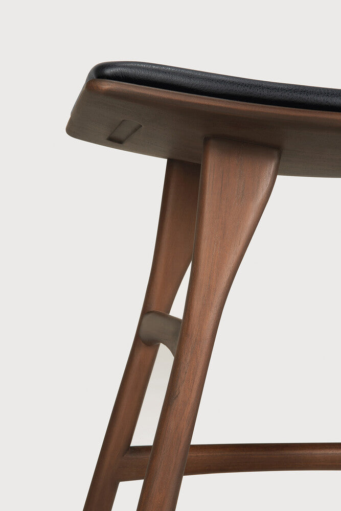 Osso dining stool in teak brown